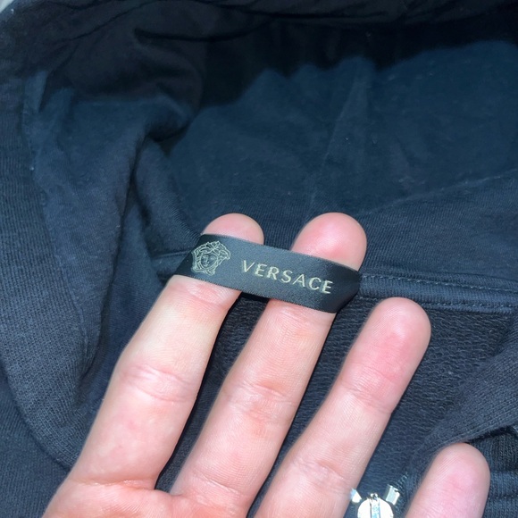 Versace Black Hoodie with White Medusa Design - Picture 5 of 8